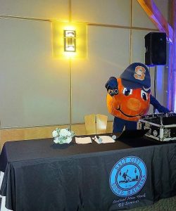 Wedding DJ services Syracuse being visited by Syracuse University legendary mascot